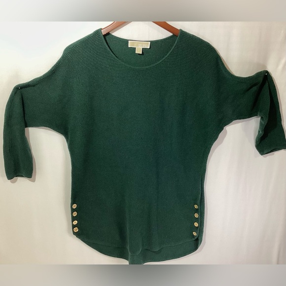 Michael Kors Woman’s Sweater Top Size M Color Green Long Sleeves Knit - Picture 8 of 12